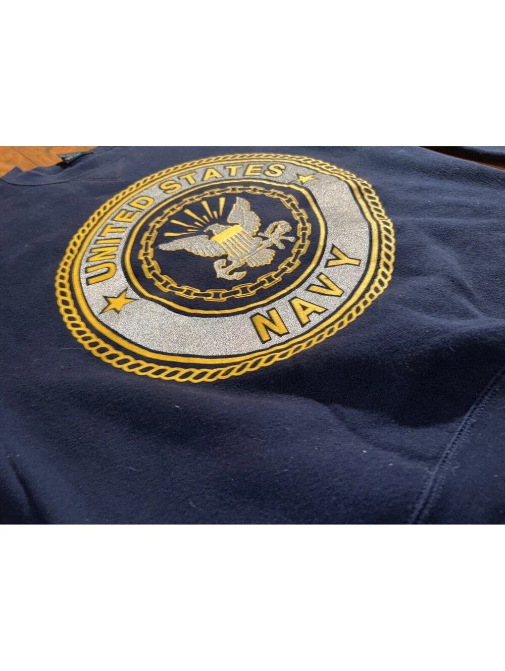 VTG Soffe United States Navy Crewneck Sweatshirt Men S Blue Reflective USA Made
